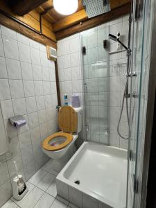 Koupelna v ubytování Ferienhaus Fischerhütte Rassis Feriendorf Donnersbachwald