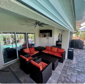 A seating area at Four Bedrooms Oasis with Heated Pool Private Jacuzzi and Billiards