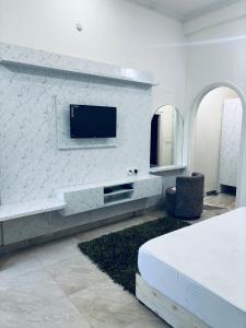 TV a/nebo společenská místnost v ubytování Himalayan Canvas khajjiar