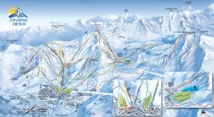 a map of a ski slope with mountains in the background at Côté Montagne in Orcières +12 photos