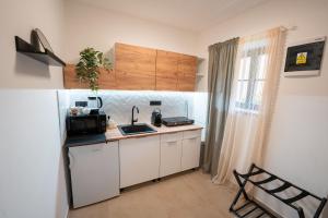 Kuchyň nebo kuchyňský kout v ubytování Apartmány V zahradě