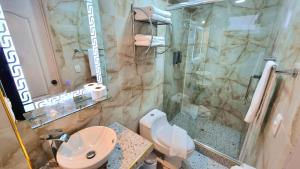 Koupelna v ubytování Hotel-Apartment INKASABIOS