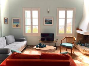 Posezení v ubytování Villa Il Paradiso Andros