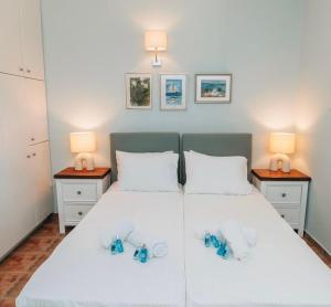 Postel nebo postele na pokoji v ubytování Villa Il Paradiso Andros