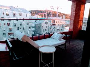 Balkón nebo terasa v ubytování BEACHFRONT LUXURY VIP ROOM BY CENTRAL STATION Oslo