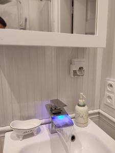 un bagno con un lavandino bianco e un water di Apartament Piłsudskiego Zacisze Centrum a Rzeszów