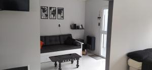 Casa la florida في مار ديل بلاتا: غرفة معيشة مع أريكة وتلفزيون