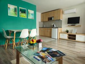 Kuchyň nebo kuchyňský kout v ubytování Éva Apartman