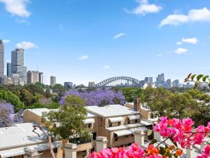 Nespecifikovaný výhled na destinaci Sydney nebo výhled na město při pohledu z hostelu