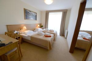 Posteľ alebo postele v izbe v ubytovaní Hotel Alpejski