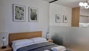 Ένα ή περισσότερα κρεβάτια σε δωμάτιο στο Nowoczesne Studio z Balkonem WiFi & Smart TV by Noclegi Renters