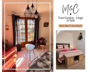 Posteľ alebo postele v izbe v ubytovaní APPT 4P - Manoirs 1 à la Mer Chez Claudette & Marc