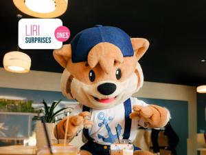 a mascot of a fox wearing a baseball uniform at Hotel Excelsior - Liburnia in Lovran
