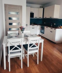 Kuchyň nebo kuchyňský kout v ubytování Apartament Eveline z garażem