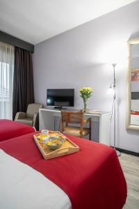 TV a/nebo společenská místnost v ubytování Hotel Estacão - Braga