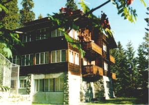 a building with balconies on the side of it at Chalet Suveran 2 in Arosa +6 photos