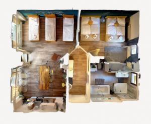 a rendering of a floor plan of a house at Jenapartments Design Loft, Damenviertel im Stadtzentrum in Jena