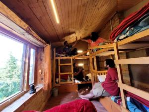 Palanda nebo palandy na pokoji v ubytování MudHostel Shangarh