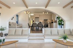 A seating area at Pano Stalos Villas