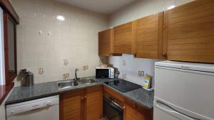 Kuchyň nebo kuchyňský kout v ubytování Apartaments Les Dunes