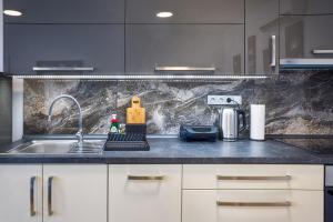 Kuchyň nebo kuchyňský kout v ubytování Apartmány U Betléma