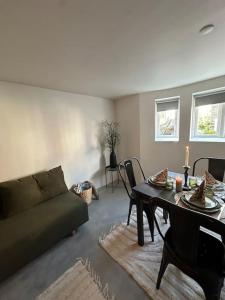 Posezení v ubytování Smuk lejlighed Skanderborg