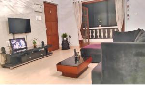 TV a/nebo společenská místnost v ubytování Cozy 1BHK Candolim beachgoa