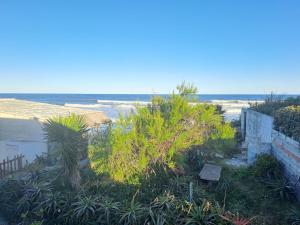 アグアス・ドゥルセスにあるAroma de marの家のバルコニーからビーチの景色を望めます。