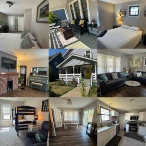 a collage of photos of a living room and a house at Spacious Relaxing Baltimore Home with Hot Tub in Baltimore