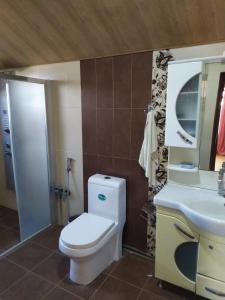 Koupelna v ubytování Дом