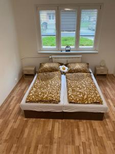 Postel nebo postele na pokoji v ubytování Apartmán ve městě Ostrov pro 3 osoby