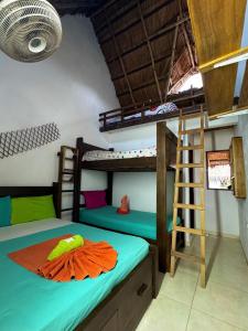 Hostal Nibuni Palomino客房内的一张或多张床位