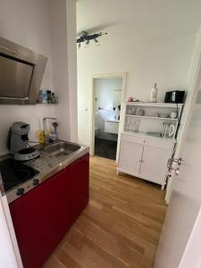 a kitchen with a sink and a counter top at Ahrweiler Seelchen in Bad Neuenahr-Ahrweiler +10 photos