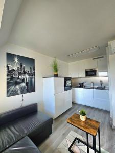 Kuchyňa alebo kuchynka v ubytovaní Apartament Pod Radiostacją -Gliwice Tarnogórska, parking free, klimatyzacja