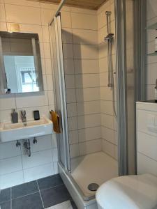 Ένα μπάνιο στο Ferienhaus Sternenglück