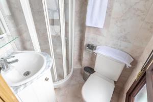 a bathroom with a toilet and a sink and a shower at POLITXE Bermeo in Bermeo