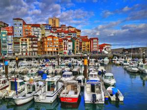 a bunch of boats are docked in a harbor at POLITXE Bermeo in Bermeo
