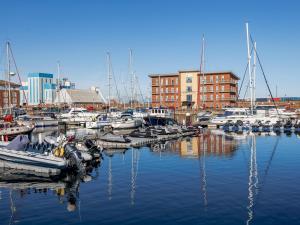a bunch of boats are docked in a marina at Abdiel 6 · Stylish 1st-Floor Retreat by Hartlepool Marina Pass the Keys in Hartlepool