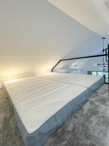 Postel nebo postele na pokoji v ubytování Lakeview Modern Karaim Cottage Trakai