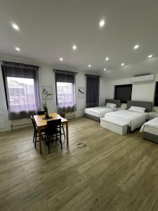 En eller flere senge i et værelse på VDM Ferienwohung Pfungstadt