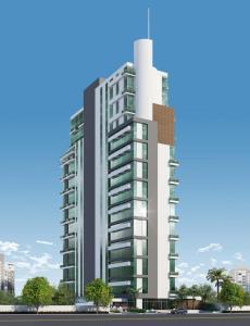 a rendering of a tall white building at Flat Novo1 - Cama Queen, Ar, Estac e Internet in Barueri