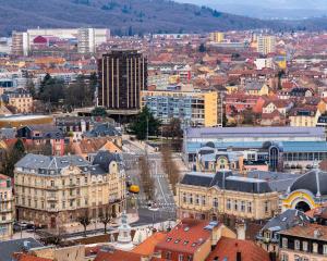 an aerial view of a city with buildings at Les toits de la Citadelle in Belfort