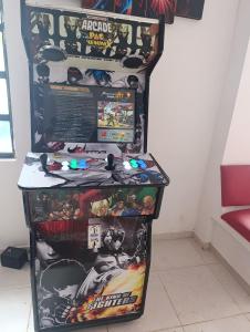 a stand for a superhero themed display in a room at FINCA CAMPESTRE EL MIRADOR VIOTA in Viotá