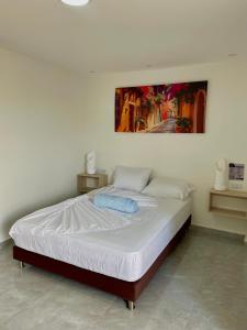 Postel nebo postele na pokoji v ubytování Hotel La Estrella de David Cartagena