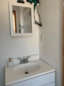 a bathroom with a sink and a mirror at 2265 Bruckner Blvd Apartments in Bronx