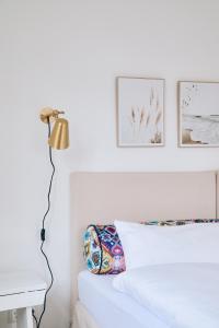 Postel nebo postele na pokoji v ubytování Gartenappartment