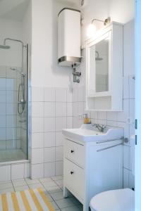Koupelna v ubytování Gartenappartment