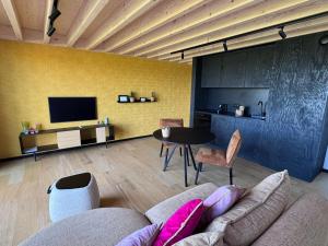 TV a/nebo společenská místnost v ubytování Durbuy Insolite - Panoramic Escape + 32 fotografií