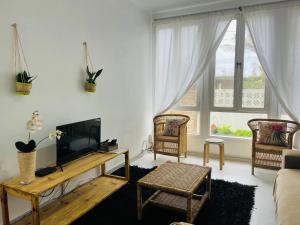 TV a/nebo společenská místnost v ubytování Casa Cinza