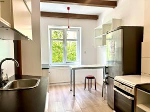 Kuchyň nebo kuchyňský kout v ubytování NW Pokoje na parterze CENTRUM & PARKING